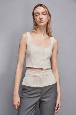 2-in-1 Color Block Kleid, Grau, Beige, Patrizia Pepe