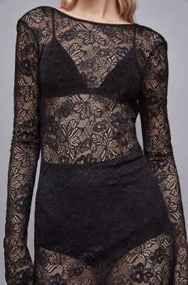Lace midi dress, Black, Patrizia Pepe