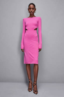 Robe midi avec fente, Rose, Patrizia Pepe