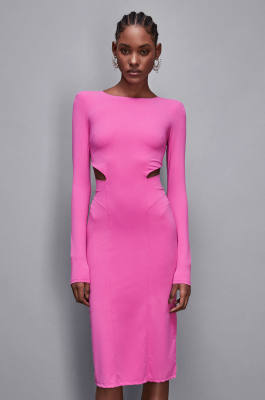 Robe midi avec fente, Rose, Patrizia Pepe