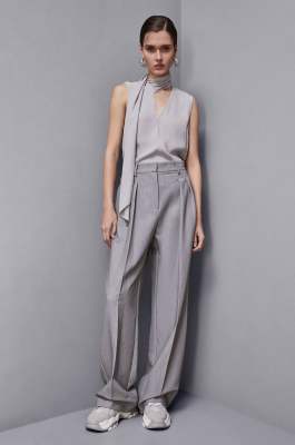 Blouse with sash, Grey, Patrizia Pepe
