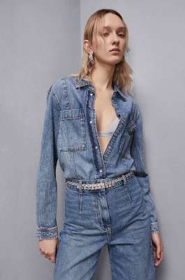 Denim shirt, Blue, Patrizia Pepe