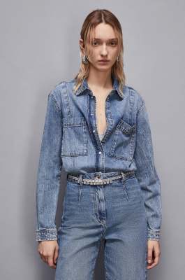 Denim shirt, Blue, Patrizia Pepe