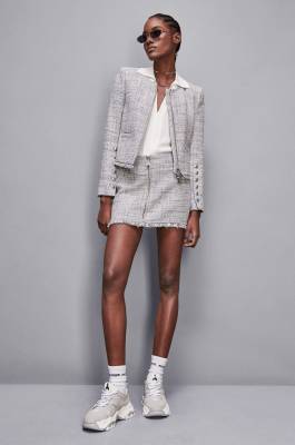 Miniskirt with zipper, Grey, Patrizia Pepe
