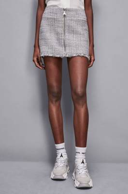 Miniskirt with zipper, Grey, Patrizia Pepe