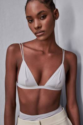 Microfiber triangle bra, Grey, Patrizia Pepe