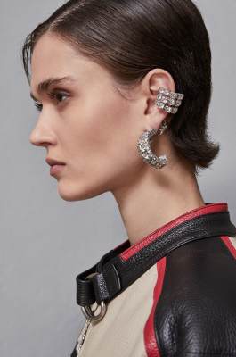 Diamond cut ear cuff, Silver, Patrizia Pepe