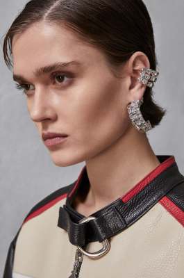 Diamond cut ear cuff, Silver, Patrizia Pepe
