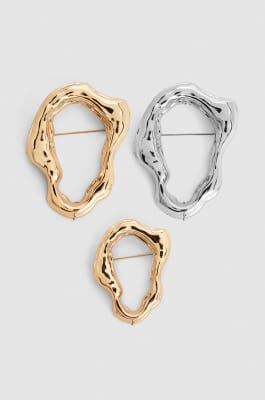 Jeweled brooches, Silver, Gold, Patrizia Pepe