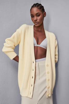 Oversized cardigan, Beige, Patrizia Pepe