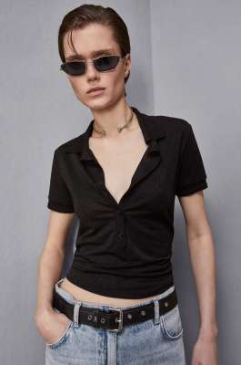 Essential knit T-shirt, Black, Patrizia Pepe