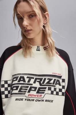 Racing sweatshirt, Beige, Patrizia Pepe