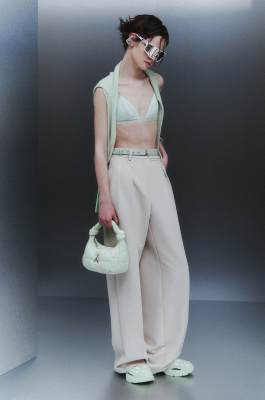 Wide pants with pleats, Beige, Patrizia Pepe