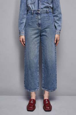 Essential denim palazzo pants, Blue, Patrizia Pepe