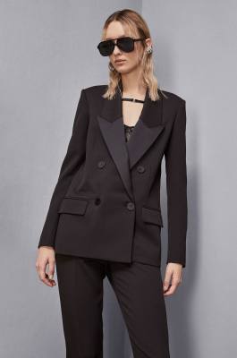 Double-breasted smoking jacket, Black, Patrizia Pepe