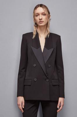 Double-breasted smoking jacket, Black, Patrizia Pepe