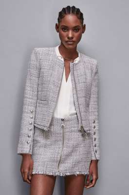 Jacket with zipper and buttons detail, Grey, Patrizia Pepe