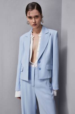 Essential two-button jacket, Light Blue, Patrizia Pepe