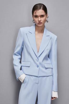 Essential two-button jacket, Light Blue, Patrizia Pepe