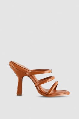 Sabot sandals with heel, Leather, Patrizia Pepe