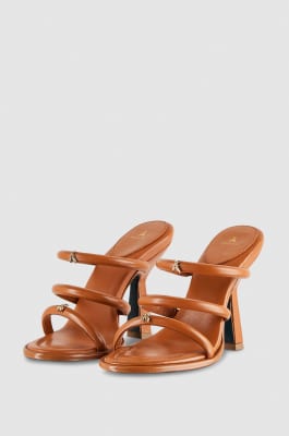 Sabot sandals with heel, Leather, Patrizia Pepe