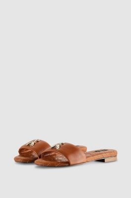 Flat smooth leather sandals, Leather, Patrizia Pepe