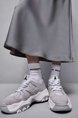 Running sneakers, Grey, White, Patrizia Pepe