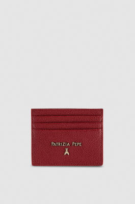 Leather card holder, Red, Patrizia Pepe