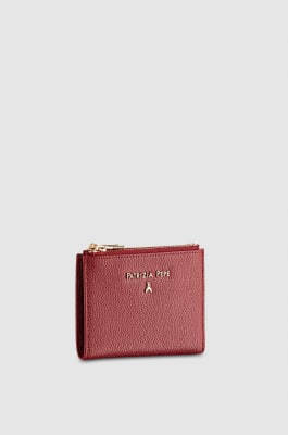 Leather wallet with zipper, Red, Patrizia Pepe