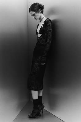 Lace midi dress, Black, Patrizia Pepe