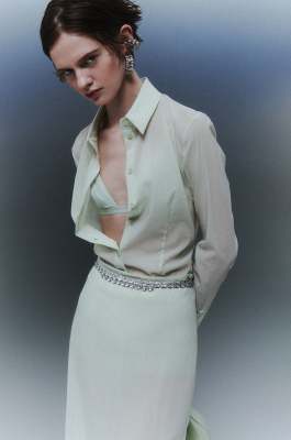 Shirt with feminine fit, Green, Patrizia Pepe