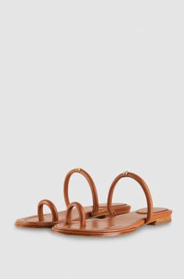 Nappa leather flat sandals, Leather, Patrizia Pepe