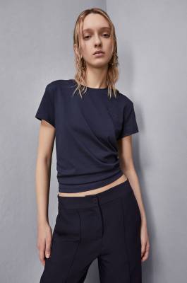 T-shirt with logo, Blue, Patrizia Pepe
