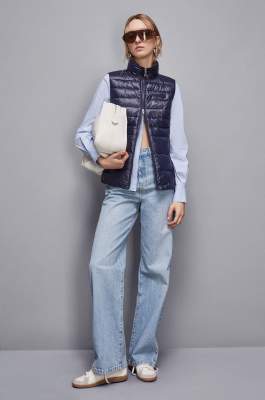 Essential sleeveless down jacket, Blue, Patrizia Pepe
