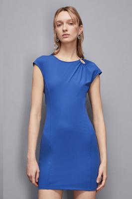 Mini dress with piercing detail, Blue, Patrizia Pepe