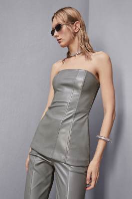 Top corsetto lungo, Grigio, Patrizia Pepe