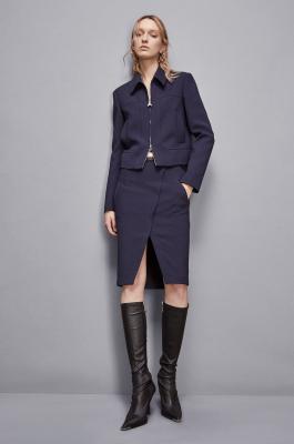Longuette &quot;Essential&quot; con cintura, Blu, Patrizia Pepe