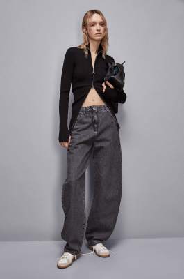 Zippered cardigan with zipper, Black, Patrizia Pepe