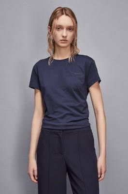 T-shirt with logo, Blue, Patrizia Pepe