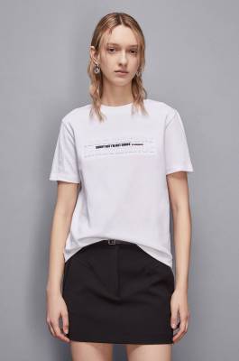 T-shirt with slogan, White, Patrizia Pepe