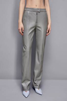 Zippered slim pants, Grey, Patrizia Pepe