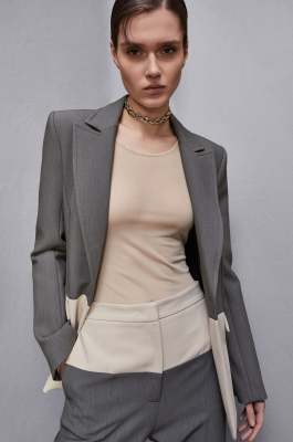 Essential tulle top, Beige, Patrizia Pepe