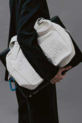 Soft leather shopping bag, White, Patrizia Pepe