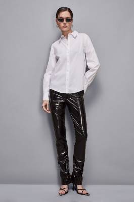 Shirt with slit and piercing detail, White, Patrizia Pepe