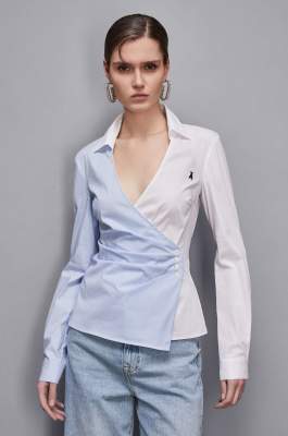 Color block shirt, White, Patrizia Pepe
