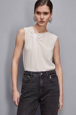 Top with draping, White, Patrizia Pepe