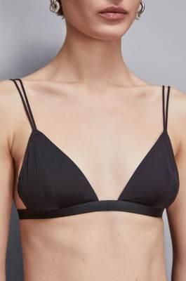 Microfiber triangle bra, Black, Patrizia Pepe