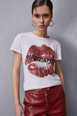 T-shirt with print, White, Patrizia Pepe