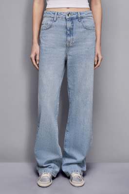 High-waisted straight fit jeans, Light Blue, Patrizia Pepe
