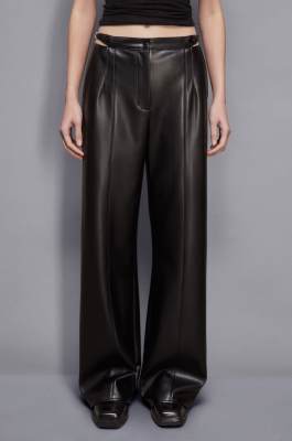 Pantalon palazzo avec slash, Noir, Patrizia Pepe